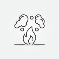 fuego con humo contorno vector concepto icono o signo