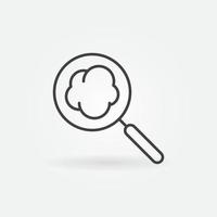 Magnifier with Dust vector concept icon in outline style