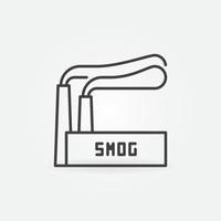 Factory Building with Smog outline vector concept icon or symbol