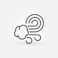 Smog Wind vector thin line concept icon or symbol