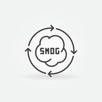 Smog with Arrows vector concept line icon or symbol