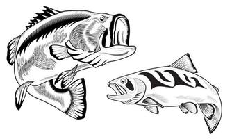 fish jump vector design