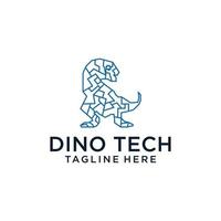 Dino tech logo icon vector image