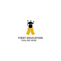 First education logo icon design vector