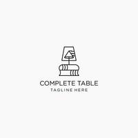 Complete table logo design icon template vector