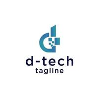 D-tech logo icon vector image