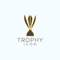 Trophy logo icon design vector