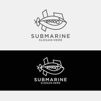 plantilla de icono de diseño de logotipo submarino vector