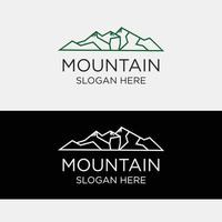 plantilla de icono de diseño de logotipo de montaña vector