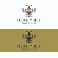 imagen de vector de icono de logotipo de abeja de miel