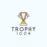 Trophy logo icon design vector