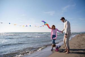 happy family enjoying vecation during autumn day photo