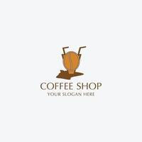 imagen vectorial del icono del logotipo de la cafetería vector