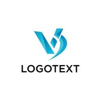 Logo text-V icon vector image