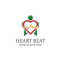 Heart beat logo icon vector image