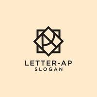 plantilla de icono de diseño de logotipo de carta-ap vector