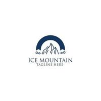 plantilla de vector de diseño de icono de logotipo de montaña de hielo