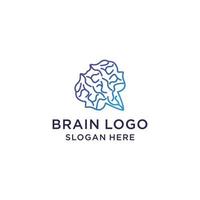 imagen vectorial del icono del logotipo del cerebro vector