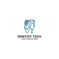 imagen vectorial del icono del logotipo de tecnología dental vector