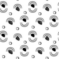 Seamless pattern of simple shapes black stones, graphic elements for screen design or printing, unlimited ideas just add a bottom layer of any color vector