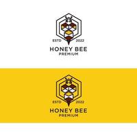 imagen de vector de icono de logotipo de abeja de miel