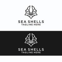 plantilla de icono de diseño de logotipo de conchas marinas vector