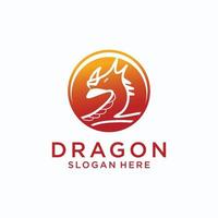 Dragon logo design icon template vector