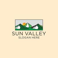 imagen vectorial del icono del logotipo del valle del sol vector