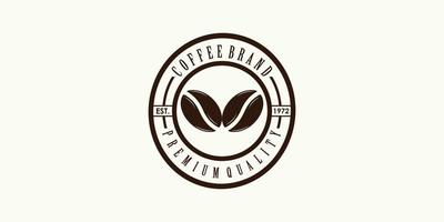 diseño de logotipo de café para icono de cafetería con vector premium de concepto creativo