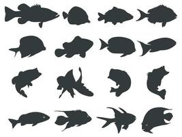 Fish silhouettes Collection, Fish silhouettes Vector