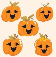 Vector halloween pumpkins collection