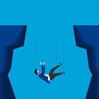 failed businessman concept, business risk, business failure concept, slip, fall, bankrupt business. vector