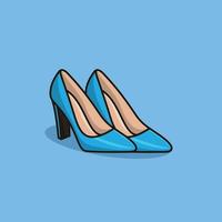 un par de zapatos de tacón alto de mujer azul ilustración de icono vectorial. belleza y moda, tacón, calzado, belleza, moda, diseño de calzado, celebración de eventos, tacón. vector