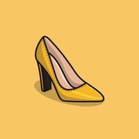 ilustración de icono de vector de zapatos de tacón alto de mujer yelloe. belleza y moda, tacón, calzado, belleza, moda, diseño de calzado, celebración de eventos, tacón.