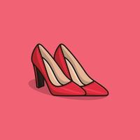un par de zapatos rojos de tacón alto para mujer ilustración de icono vectorial. belleza y moda, tacón, calzado, belleza, moda, diseño de calzado, celebración de eventos, tacón. vector
