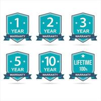 Collection of Warranty Badges and labels vector illustration