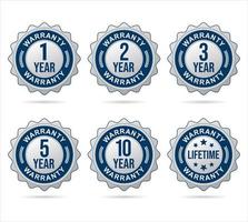 Collection of Warranty Badges and labels vector illustration