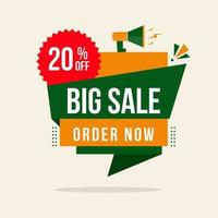 modern big sale offer banner up to 20 off order now vector