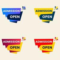 admission open banner set for social media post template vector