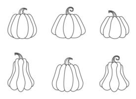 Ilustración de diseño de calabaza aislado sobre fondo blanco. vector