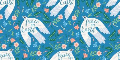 Doves of peace. Vector seamless pattern. Background for paper, packaging, wallpaper, fabric and other surfaces