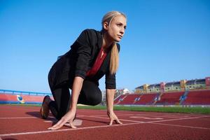 business woman ready to sprint photo