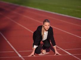 business woman ready to sprint photo