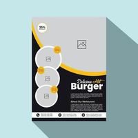 Eye catching, Modern, Professional and Creative food banner, flyer or template design with circle, rectangle, hexagon and triangle A4 layout vector