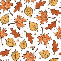 Autumn and thanksgiving seamless pattern with falling leaves. Good for wrapping paper, textile prints, stationary, nursery decor, apparel, scrapbooking, etc. EPS 10 vector