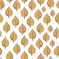 patrón sin costuras de otoño con hojas amarillas sobre fondo blanco para estampados textiles, papel de regalo, álbumes de recortes, papelería, papel tapiz, etc. eps 10 vector