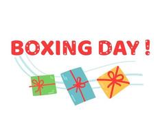 Happy Boxing Day Banner, Vector