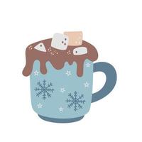 Sticker cup with chocolate dessert vector