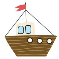 Small sailboat. Vector element isolated on white background