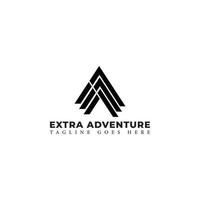 letra inicial abstracta ea o logotipo ae en color negro aislado en fondo blanco aplicado para el logotipo de equipo de aventura también adecuado para las marcas o empresas que tienen el nombre inicial ae o ea. vector